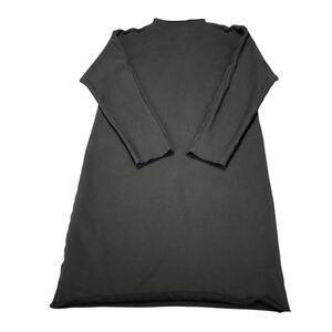 Frank & Eileen Izzie Funnel Neck Raw Hem Sweatshirt Dress Womens Small Black USA